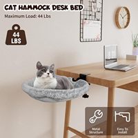 Lit-hamac pour chat réglable, ergonomique et pliable à 90 °, lits pour chaton jusqu'à 44 lb, support pour lits pour chat