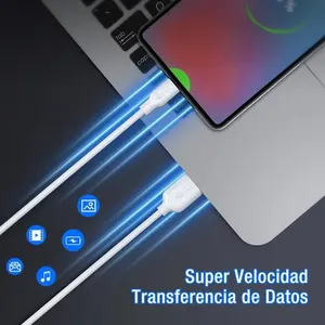 Câble de données USB vers Type-C blanc de 2 m, charge rapide en 1 heure, 2,1 A, 42 W pour Poco Moto Redmi et pour les téléphones mobiles - Product Image 4