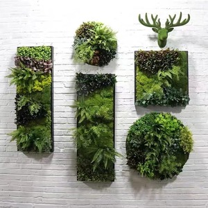 Indoor/Outdoor Home Green <strong>Wall</strong> <strong>Decor</strong> Artificial Plant Moss Plastic Grass Flower <strong>Leaf</strong> <strong>Wall</strong> Decors - Product Image 6
