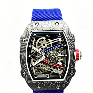 <span class=keywords><strong>Montre</strong></span> en fibre de carbone Daily Leisure - Modèle tendance - <span class=keywords><strong>Montre</strong></span> pour homme - Bracelet en nylon bleu - <span class=keywords><strong>Montre</strong></span> mécanique automatique en <span class=keywords><strong>os</strong></span> - Product Image 1