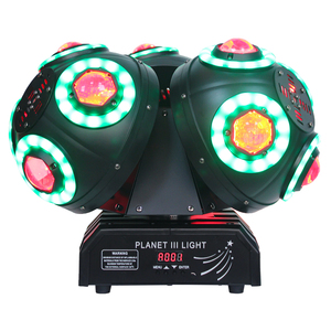 Luz láser de cabeza móvil de tres cabezales con rotación de doble brazo, luz LED RGBW de <span class=keywords><strong>3</strong></span> cabezales para DJ, discoteca y escenario - Product Image 2