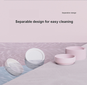 Manufacturer Wholesale White Green pink <strong>Dog</strong> Ceramic <strong>Bowl</strong> with Elevated Bottom - Product Image 5