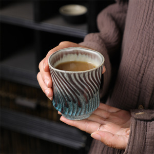 Taza de té de cerámica de estilo japonés Vintage, taza de agua doméstica de maestro Potter grueso, tazón de té de fuente transfronterizo creativo para - Product Image 2