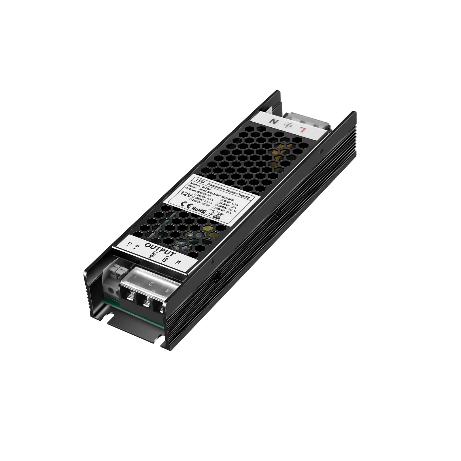 Fonte de alimentação regulável de ac 220v a dc 12v, 24vdc, 60w, smps triac 0-10v dali, fonte de alimentação led