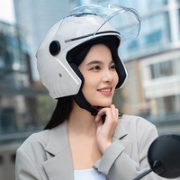Casque de moto ouvert à double visière pour vélo électrique quatre saisons