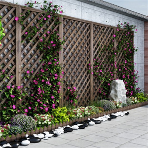 Barrière murale en bois carbonisé pour l'extérieur, <span class=keywords><strong>grille</strong></span> anti-corrosion, cadre floral, clôture artisanale - Product Image 2