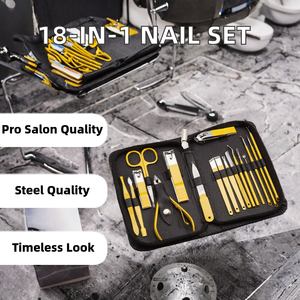 Juego de Herramientas de Belleza Profesional Portátil de Acero Inoxidable 18 en 1 para Manicura y Pedicura - Product Image 2