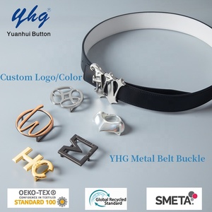 YHG diseñadores de moda en relieve plano cuadrado redondo Metal personalizado oro y plata decoración hebilla de cinturón - Product Image 4