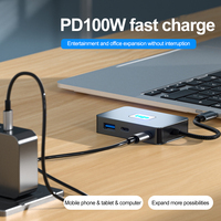 Justlink 5 en 1 USB3.0 Hub Multi-Hub Concentrateur Splitter Station d'accueil Interface HDMI Extension de données pour ordinateur portable PD100W USBC C