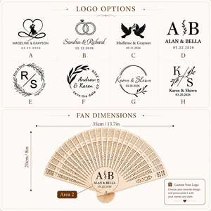 Abanicos Plegables de Madera de Sándalo Grabados a Mano Personalizados con Nombre y Fecha - Abanico de Mano Refrescante para Invitados - Product Image 5