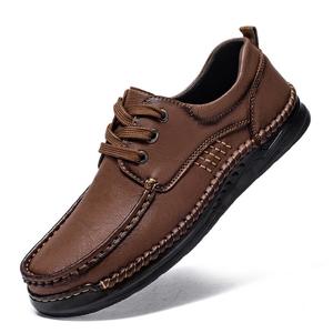 Scarpe da <span class=keywords><strong>Uomo</strong></span> Popolari Stile Retrò Casual con Lacci Punta Tonda Stile Britannico Alla Moda Antiscivolo in Pelle Comode e Durevoli - Product Image 6