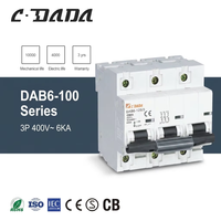 Disjoncteur miniature DAB6-125 1P/2P/3P/4P pour la protection contre les surcharges et les courts-circuits