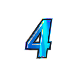 Slim Holographic <b>Decorative</b> <b>Plate</b> with Blue 100 Mm-4 Numbers Elegant and Stylish - Product Image 1