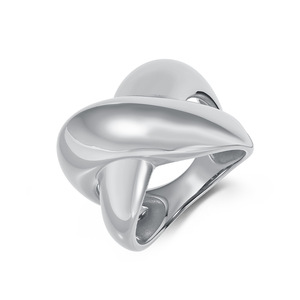 Anillo hueco de acero inoxidable estilo urbano, anillo irregular de oro de 18k, único y versátil, joyería unisex. - Product Image 5