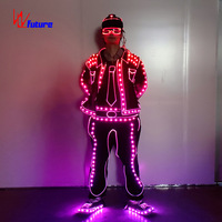 Costume de danse à fibres optiques LED, tenue lumineuse pour spectacle sur scène, pour danseurs, fête, festival, spectacle, événement, divertissement