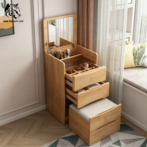factory made good price custom logo large stock dropshipping dresser <b>table</b> newest design bedroom furniture wood mirror dresser - Product Image 1