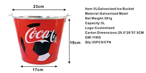 Round Metal Tin Bucket Round 5L /10L Target Challenge Bar Tool Beer Wine Champagne Galvanized Iron Metal Ice Bucket Tin Pail With Bottle Opener