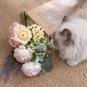 CallaFloral Bouquet de fleurs artificielles à tenir à la main, pivoine, décoration de mariage et de maison CF02005 - Product Image 1