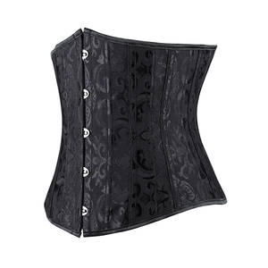 Delle donne 24 In Acciaio Disossato Raso Underbust Formazione Della Vita del <span class=keywords><strong>Corsetto</strong></span> Del Broccato - Product Image 2