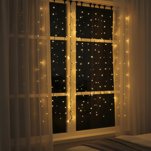 Waterfall LED Curtain <b>Lights</b> IP67 Connectable Black Rubber Cable UV Resistant Custom Size Commercial Christmas Decoration - Product Image 1