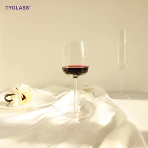 Tyglass Aangepaste Hand Geblazen Rode Wijn Glazen Heldere Wijn Glazen Premium Kristal Bruiloft Champagne Fluiten Waterglas