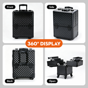 Valise à roulettes professionnelle personnalisée en aluminium pour maquilleurs, coiffeurs et techniciens en ongles - Product Image 3