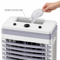 Refroidisseur d'air évaporatif électrique FJ-820ADL avec commande mécanique de table, 5000 m³/h, 3 vitesses, 70 W, avec roulettes