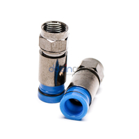 Conector Macho Tipo F de Compresión con Recubrimiento de Níquel de 180 Grados para Cable Rg6 Rg59