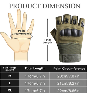屋外ハーフフィンガーメンズ機器タクティカルグローブハードナックルレザー最高の滑り止めタクティカルグローブ - Product Image 5