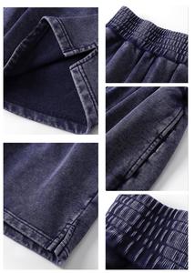 Pantalones Cortos de Algodón 100% para Hombre con Logotipo Personalizado, Estilo Terry, Efecto Desgastado por el Sol, Tallas Grandes, Esenciales, Tipo Culotte, Lavado Ácido - Product Image 4