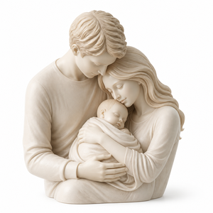 Busto Personalizzato in Avorio per Neonati, Simbolo di Abbraccio Genitoriale, Decorazione per Cameretta, Souvenir per Genitori Primi Timidi - Product Image 1