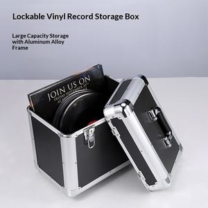 Boîte de rangement rectangulaire en alliage d'aluminium pour disques vinyles LP, portable, grande capacité - Product Image 3