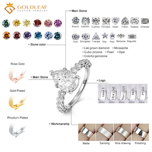 แหวนหมั้นเพชรทรงหยดน้ำทองคำขาว 18K หรูหรา ขายส่ง พร้อมใบรับรองจากผู้ตรวจสอบอิสระ สำหรับงานแต่งงาน - Product Image 6