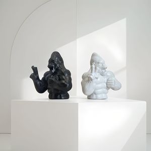 Witt Victory Biye Golden Monkey resina artesanía creativa Animal decoración del hogar artículo Navidad placa pintada figurita modelo - Product Image 1