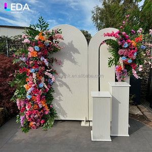 LEDA Outdoor Events Stage Decoration Custom Modern <b>White</b> <b>Acrylic</b> Hanging Flower Two-Piece Set Backdrop for Wedding - Product Image 1