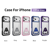 Coque de téléphone transparente de support de luxe au design unique pour iPhone 17 17 Pro Max Support Anti-chute Transparent Kickstnd Cover