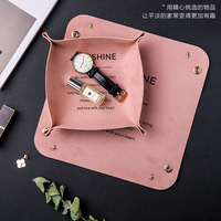 Organisateur de rangement en cuir avec logo personnalisé Plateau de rangement pliable pour clés de bijoux de bureau