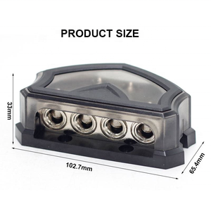 บล็อกการกระจายพลังงานทองแดง6ทางมาตรวัด2x0/2/4ในมาตรวัด4x0/2/4ออก12V ผู้จัดจำหน่ายภาคพื้นดินรถยนต์ - Product Image 2