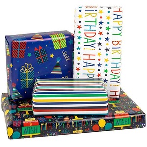 Custom Eco-Friendly Birthday Theme Gift <b>Wrapping</b> <b>Paper</b> Roll Double-Sided PE Recyclable Digital Printing Compatible Custom - Product Image 1