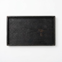 Plateau rectangulaire en bois brûlé de style japonais - Durable, écologique, sans danger pour les aliments - Idéal pour la table basse zen et la décoration de bureau