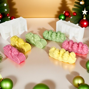 Santa Claus Shaped Silicone <b>Candle</b> <b>Mold</b> For Christmas DIY <b>Candle</b> Making Kit Transparent White Color - Product Image 3