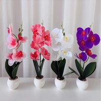 Europäischer Stil Keramik-Blumenarrangement mit fünf Köpfen, künstliche Schmetterlingsorchidee, Tischdekoration, 3D-Blumen, Chinesisches Neujahr