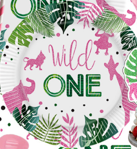 Décoration de gâteau rose citron dessin animé Animal sauvage, <span class=keywords><strong>assiette</strong></span> en papier décorations de fête d'<span class=keywords><strong>anniversaire</strong></span> fournitures de table enfant fille - Product Image 3