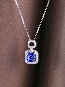 Collier pendentif Xinfly en or 18 carats avec diamant naturel de 0,1 ct et saphir du Sri Lanka de 1,12 ct, chaîne en or Au750, style classique, cadeaux de fiançailles - Product Image 5