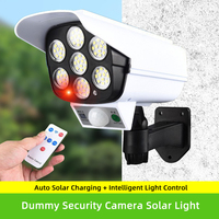 Caméra de sécurité factice solaire extérieure, projecteur LED à détecteur de mouvement, applique murale étanche pour cour, garage, patio, jardin