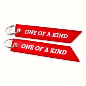 Custom Logo Embroidery Jet Tag Fabric Keychains & Carabiners Promotional Business & Car Gifts with Personalized Design - Product Image 1