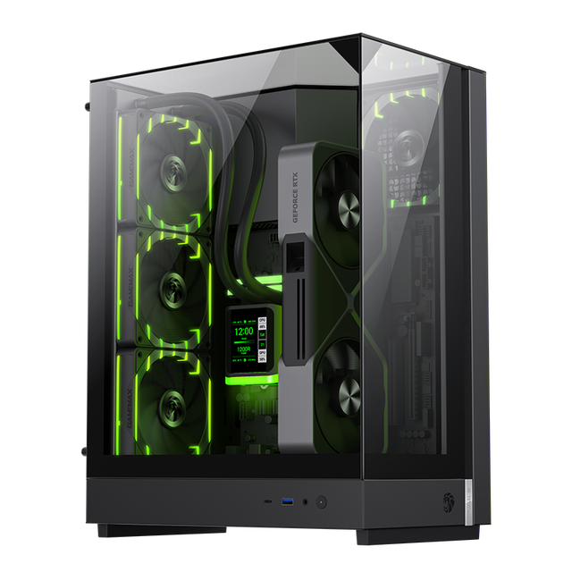 Gamemax T20 Unique Micro ATX Chassis Mini Tower Three-sided Glass Gaming PC Case Support Vertical GPU