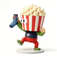 Figurine de personnage en PVC personnalisée, écologique et mignonne, en forme de bonhomme de pop-corn, jouet d'art créatif et de collection, idéale pour décorer les fêtes et comme cadeau promotionnel.