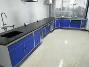 Table de laboratoire avec étagère à réactifs et tiroir, mobilier de laboratoire de chimie physique et de sciences médicales - Product Image 3