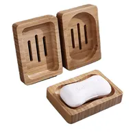 Benutzer definiertes Logo Umwelt freundliches Badezimmer Seifen kiste aus Holz Seifen kisten halter aus Naturholz Bambus seifensc halen mit Drainage